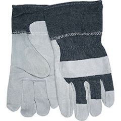 Economy Leather Glove, 2.5" Denim Cuff