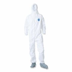 Tyvek Coveralls, Zipper Front w/ hood & boot, EW, Large, 25/CS