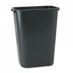 Commerical Deskside Wastebasket, Large Rectangle, Black