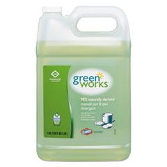 Greenworks Manual Pot and Pan Dishwashing Liquid, 128 oz Bottle, 4/Carton