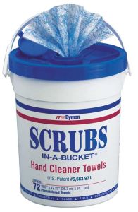 Scrubs hand cleaner towels/bucket