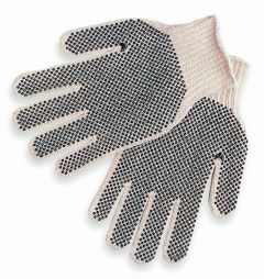 Double Dotted PVC Cotton String Gloves, Mens