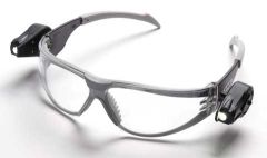 Light Vision Safety Glasses w/LED Lights, Light vision, Gray, Lens: Clear AF