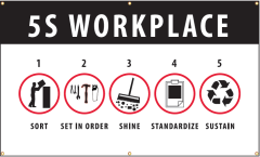 5S Motivational Banner, 3' x 10', Graphic