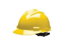 Bullard® Yellow HDPE Cap Style Hard Hat With Ratchet/4 Point Ratchet Suspension; Class E