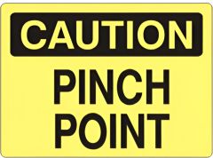 PINCH POINT - CAUTION SIGN, 3X5, Adhesive Vinyl