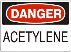 ACETYLENE - DANGER SIGN, 10X14, Plastic (.040)