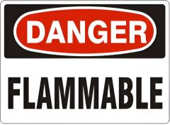 FLAMMABLE - DANGER SIGN, 7X10, Adhesive Vinyl