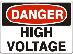 HIGH VOLTAGE - DANGER SIGN, 3X5, Adhesive Vinyl