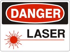 LASER  WITH LASER PICTO - DANGER SIGN, 10X14, Plastic (.040)