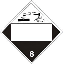 CORROSIVE PICTO - BLANK BOX - CLASS 8 PLACARD, 10.75, Adhesive Vinyl
