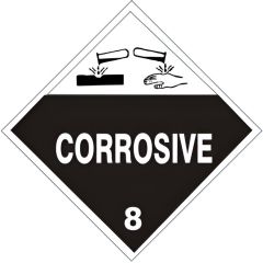 CORROSIVE PICTO - CLASS 8 PLACARD, 10.75, Adhesive Vinyl