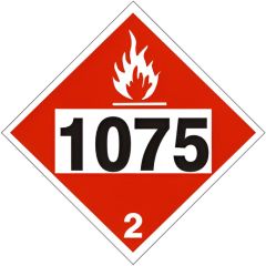 1075  BUTANE  LPG LIQUIFIED PETROLEUM GAS  PROPANE - CLASS 2 DOT PLACARD, 10.75, Aluminum (.040)