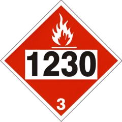 1230 METHANOL - CLASS 3 PLACARD, 10.75, Adhesive Vinyl