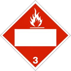 FLAME PICTO FLAMMABLE LIQUID BLANK - CLASS 3 PLACARD, 10.75, Adhesive Vinyl