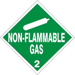 NON-FLAMMABLE GAS - CLASS 2 DOT PLACARD, 10.75, Adhesive Vinyl