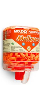 Mellows Foam Earplugs, Plug Station Dispenser 250 Pairs per Dispenser