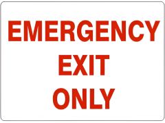 EMERGENCY EXIT ONLY, 7X10, Adhesive Vinyl