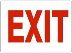 EXIT- RED ON WHITE, 7X10, Aluminum (.040)