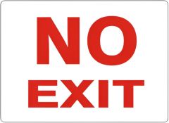 NO EXIT-RED ON WHITE, 7x10, Aluminum (.040)