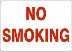 NO SMOKING - RED ON WHITE , 7X10, Plastic (.040)