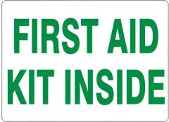 FIRST AID KIT INSIDE, 3X5, Adhesive Vinyl