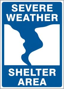 SEVERE WEATHER SHELTER AREA TORNADO PICTO, 14X10, Aluminum (.040)