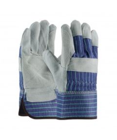 Leather Gloves, 2.5" Rubberized Safety Cuff, Medium