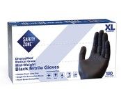 BLACK 5.3 MIL NITRILE; Powder Free Glove, X-Large, 100/Box