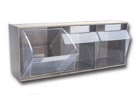 Clear Tip Out Bins, 3 Compartments, White