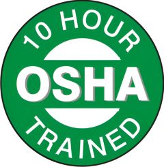 10 HOUR OSHA TRAINED - HELMET / HARD HAT MARKERS, 2x2, Adhesive Vinyl, 25/PK