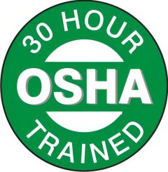 30 HOUR OSHA TRAINED - HELMET / HARD HAT MARKERS, 2x2, Adhesive Vinyl, 25/PK