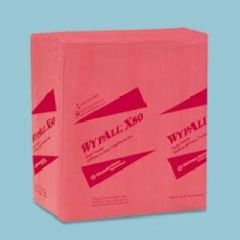 Wypall X80 Shoppro 1/4 Fold Wiper, Orange, 4/50's