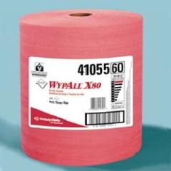Wypall X80 Shoppro Wiper, Red, Jumbo Roll, 475/cs