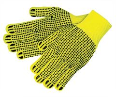 Hi-Vis Coated String Gloves, L, Yellow