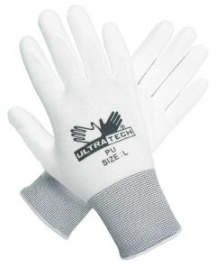 Ultra Tech PU Gloves, XS, White