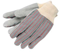 Economy Split Leather Gloves, 2.5" denim cuffs w/patch palm, Men's