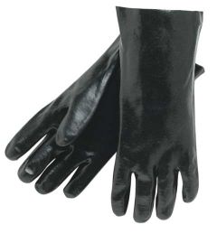Economy PVC Single Dipped Gloves, 12'' Gauntlet, rough finish