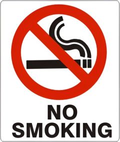 NO SMOKING  WITH SMOKING PICTO, 10x7, Aluminum (.040)