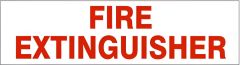 FIRE EXTINGUISHER-RED ON WHITE PRESSURE SENSITIVE DECAL, 2.25x9, Adhesive Vinyl