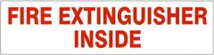 FIRE EXTINGUISHER INSIDE PRESSURE SENSITIVE DECAL, 2.25x9, Adhesive Vinyl