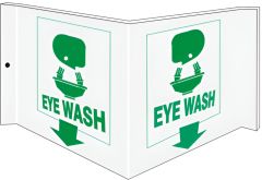EYE WASH WITH FOUNTAIN PICTO - PROJECTING WALL SIGN, 6X12, Acrylic