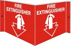 FIRE EXTINGUISHER WITH RED ARROW - PROJECTING WALL SIGN, 6X12, Acrylic