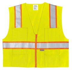 Class 2 surveyors vest, 2" lime vinyl stripe, 2XL, Orange