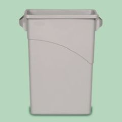 Slim Jim Container with Handles, 23 gal, Gray, 4/Ctn