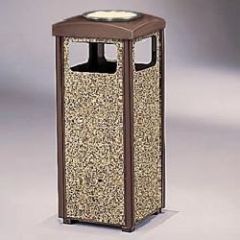 Landmark Steel Ash/Trash Sand Top, Brown, 12 gal, 1/Ctn