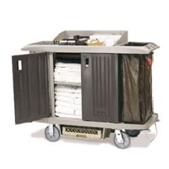X-Tra Full Size Housekeeping Cart with Doors, Plat, 1/Ctn