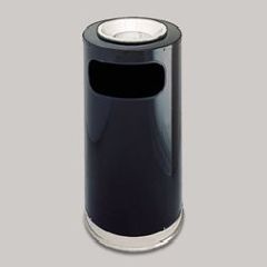 Atrium Steel Ash/Trash 12 gal, Black, 1/Ctn
