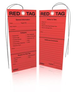 5S Red Tags, 6" x 3", 25/pk