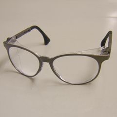 Flashback Safety Glasses, Gray Frame, Clear Lens